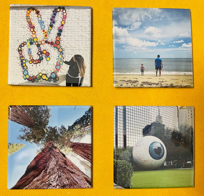 Set of 4 Custom Photo(s) 2.5" x 2.5" Square Magnets
