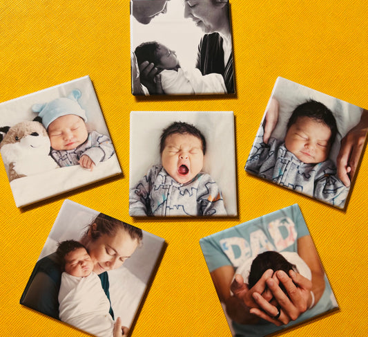 Set of 6 Custom Photo(s) 2.5" x 2.5" Square Magnets